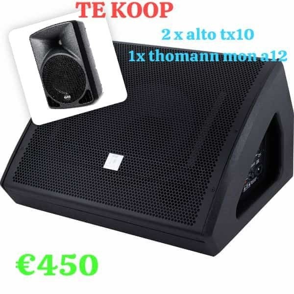 Thomann MON A12 en 2x Alto TX10 monitorset, Studiomonitor, Gebruikt, Ophalen, 150 watt of meer