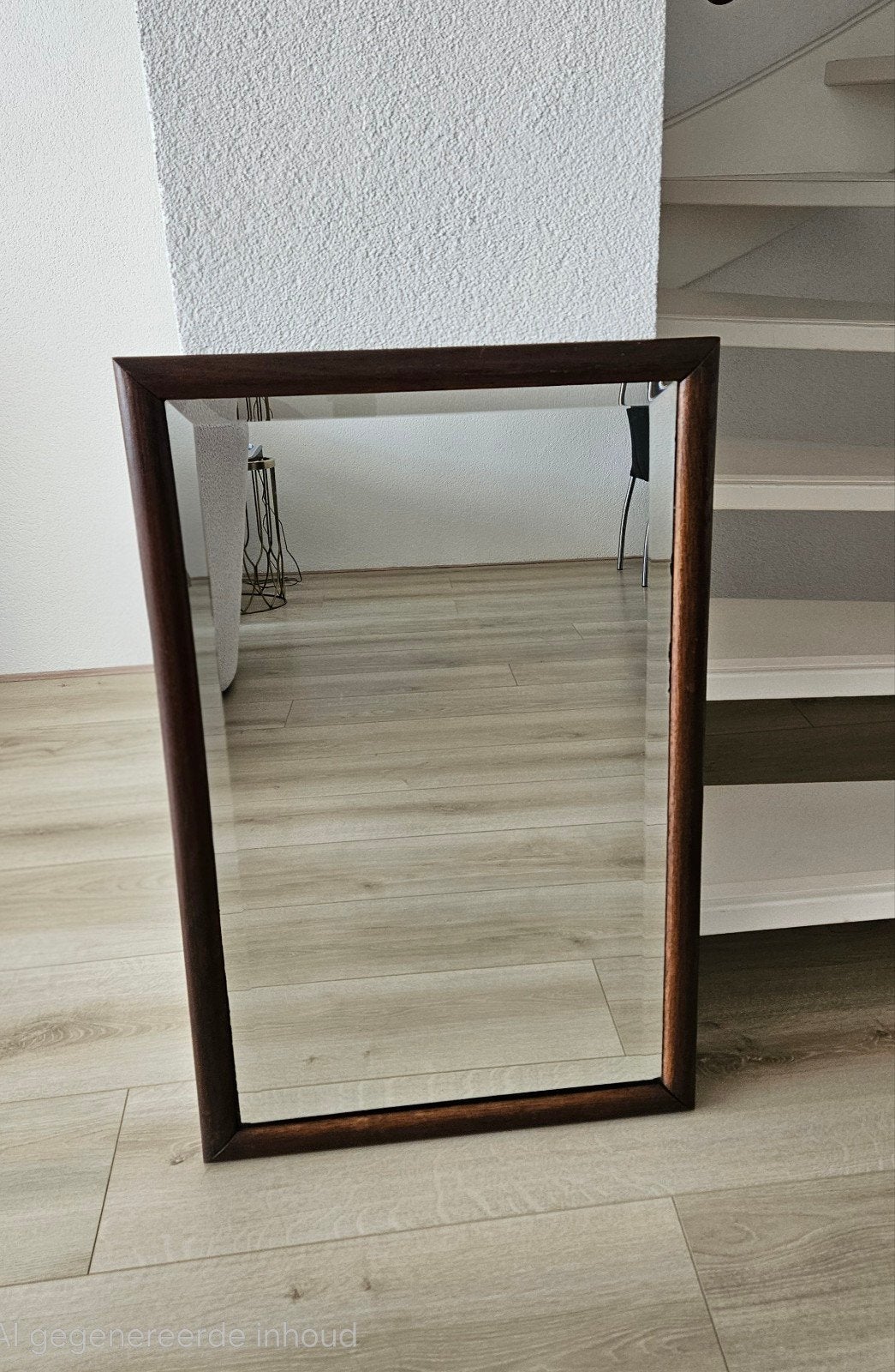 Antieke spiegel met donkerhouten lijst 81x52 cm, Ophalen