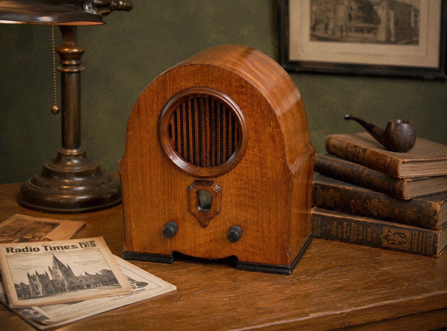 Houten Radio ITC 490 N Retro Replica Philips 634 (FM/MW/LW), Ophalen of Verzenden