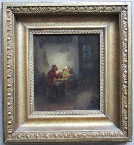 Petrus Marius Molijn 1819-1849 ===interieur bij kaarslicht, Ophalen of Verzenden