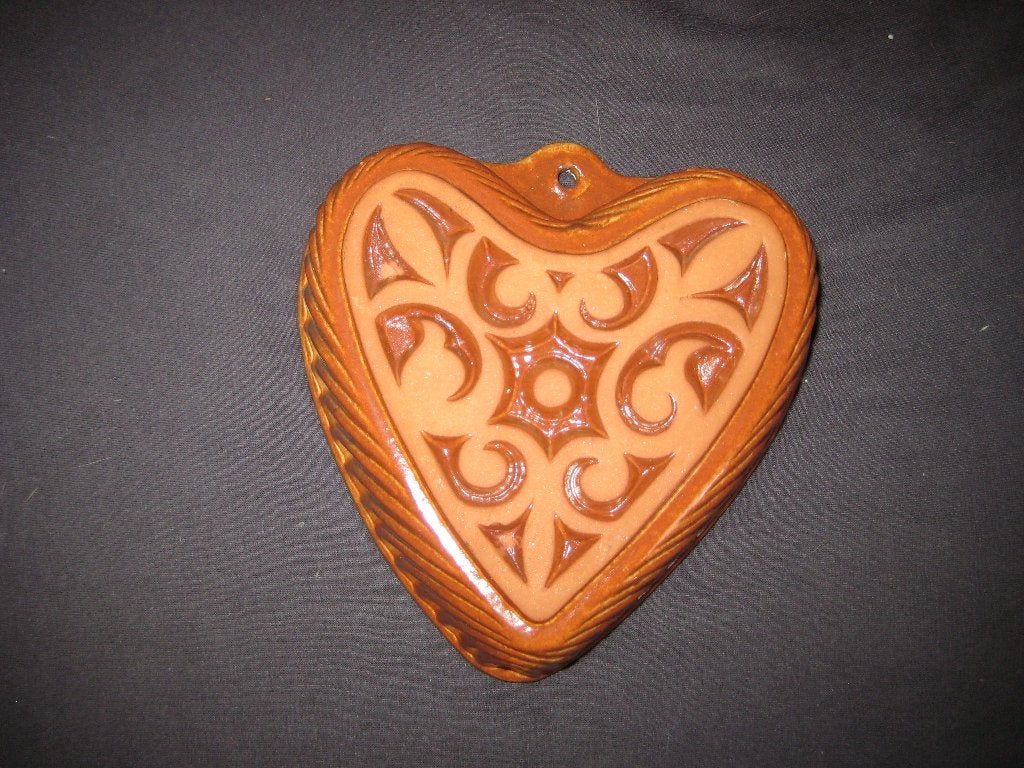Bruine hart bakvorm/puddingvorm (NO98), Ophalen of Verzenden, Zo goed als nieuw, Steen/keramiek