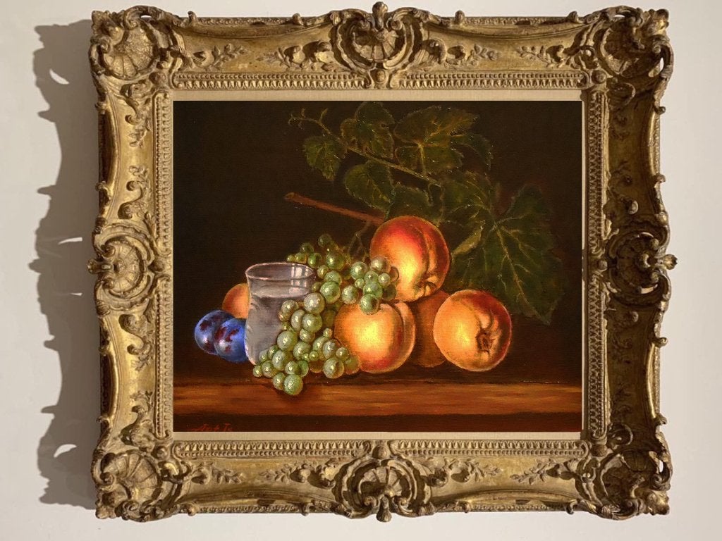 Schilderij in klassieke stijl, Antiek en Kunst, Stilleven, Gedateerd, Olieverf, Klassiek