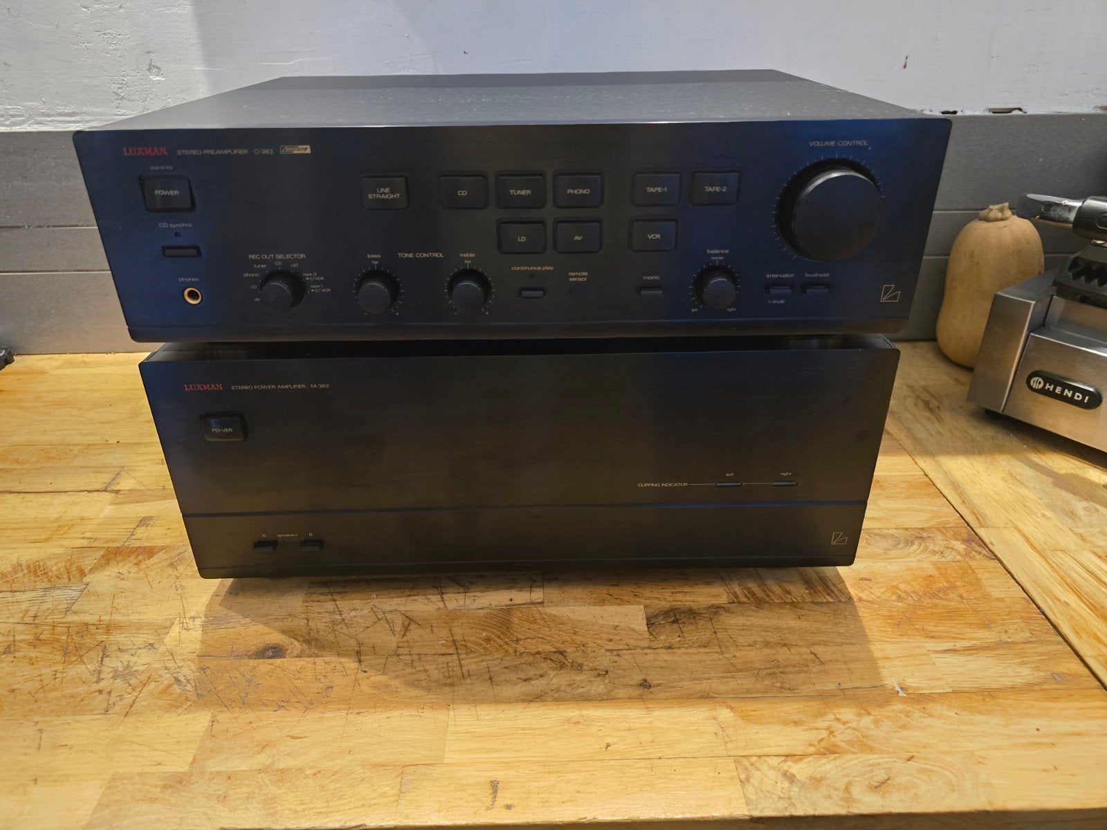 Luxman c-383 +m-363, Audio, Tv en Foto, Versterkers en Receivers, Zo goed als nieuw, 120 watt of meer, Overige merken, Ophalen of Verzenden