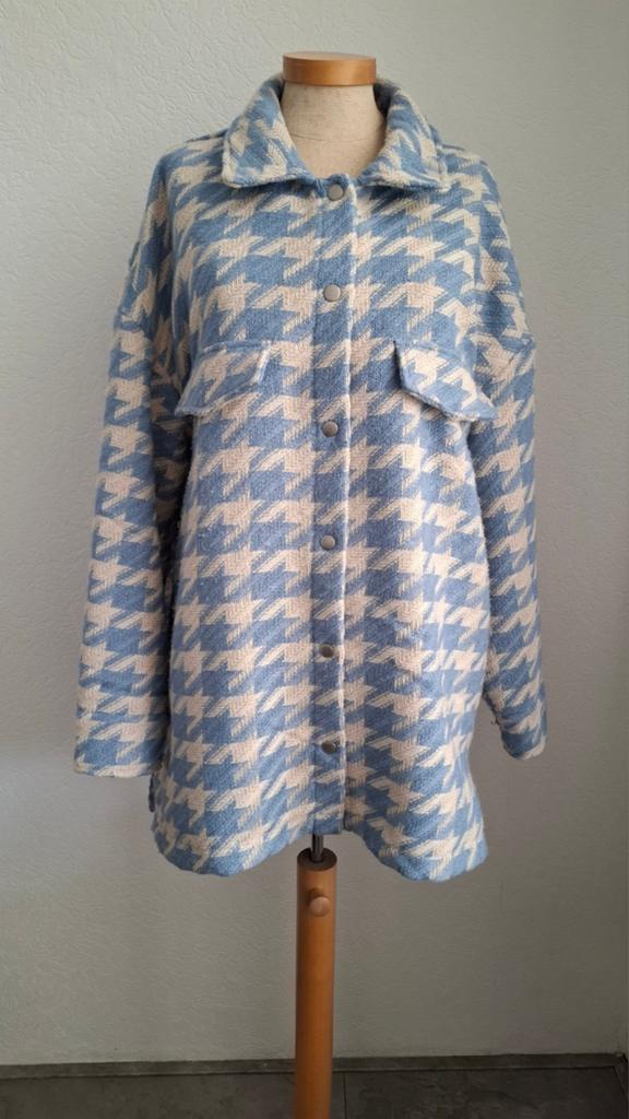 Stijlvolle Houndstooth Overshirt Only maat L, Kleding | Dames, Only, Blauw, Maat 42/44 (L), Ophalen of Verzenden