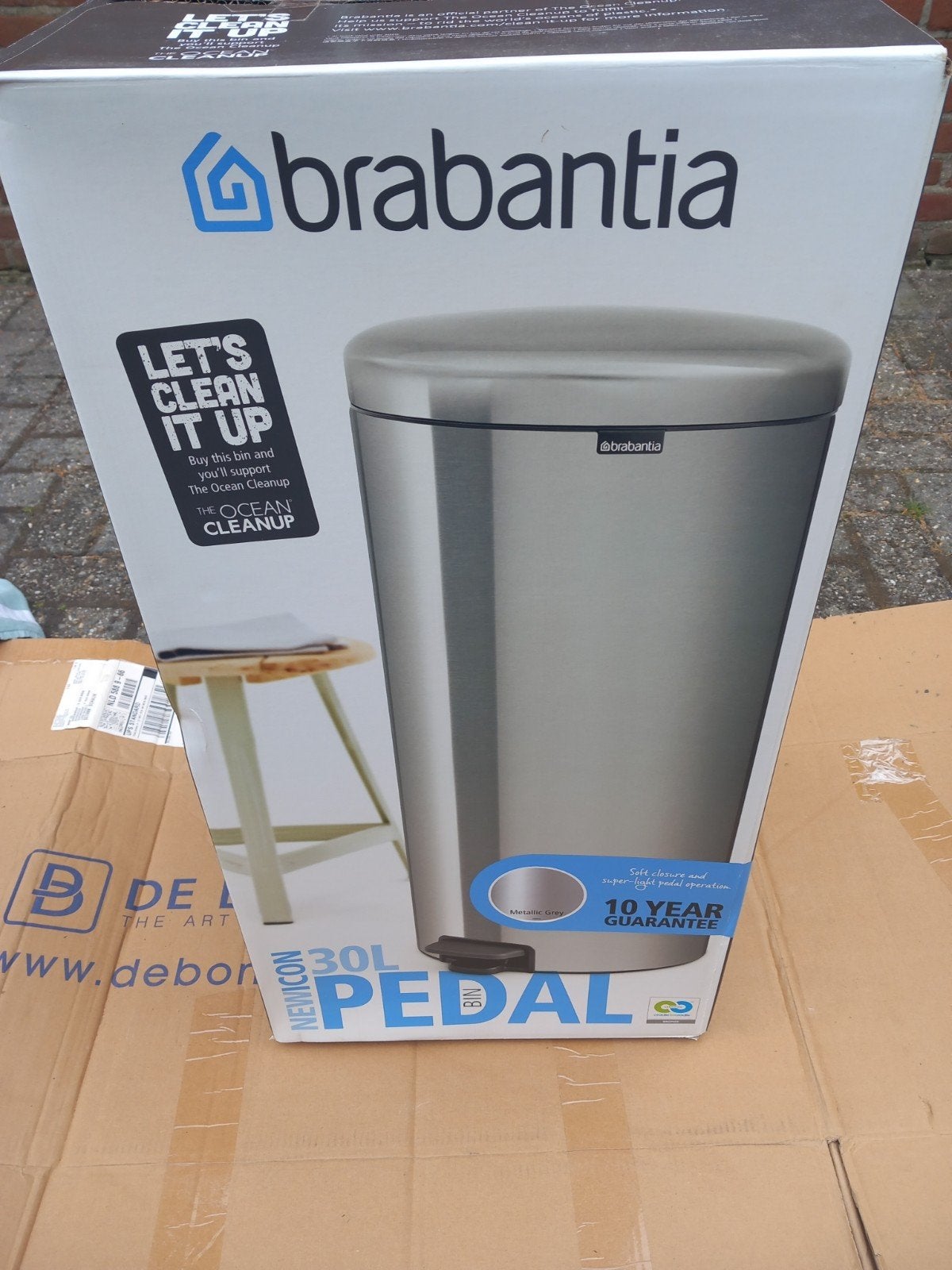 Brabantia NewIcon Pedaalemmer 30L Metallic Grey, 50 – 75, Met pedaal, Nieuw, Ophalen of Verzenden