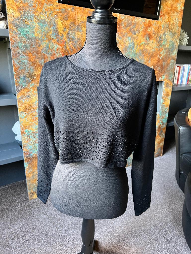 Mooi zwart cropped truitje Claudia Sträter maat 38, Kleding | Dames, Maat 38/40 (M), Zwart, Ophalen of Verzenden, Zo goed als nieuw