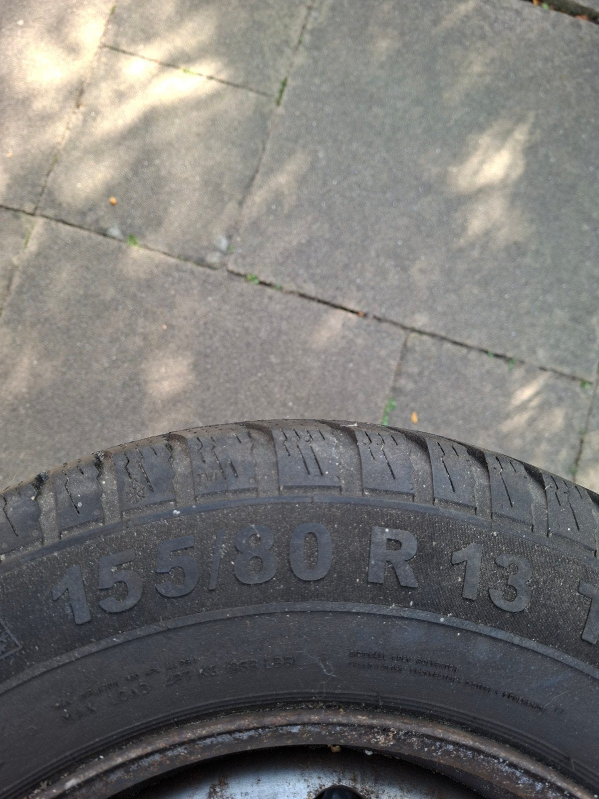Winterbanden 155/80 R13, Ophalen, Gebruikt, 155 mm, 13 inch