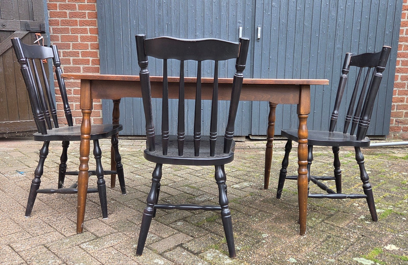 Tafel met 3 stoelen, Huis en Inrichting, Tafels | Eettafels, Ophalen, Gebruikt, 100 tot 150 cm, 50 tot 100 cm