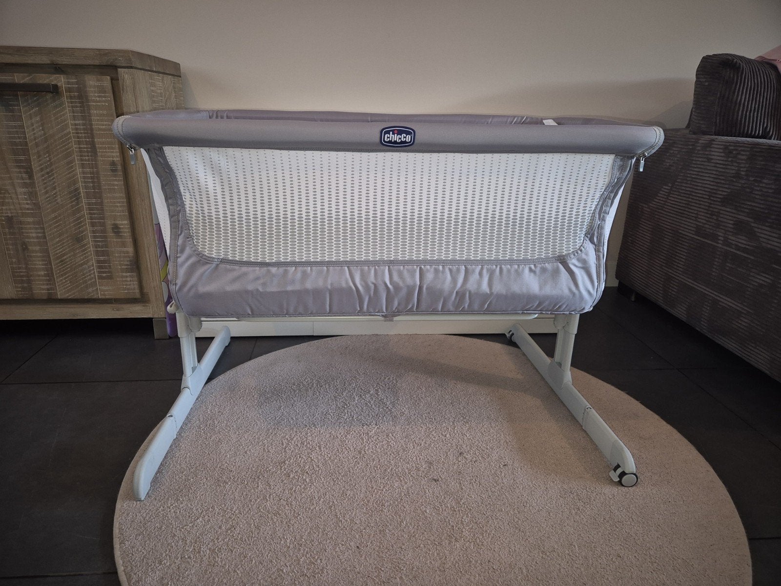 Chicco Next2Me Co-Sleeper - Grijs, Ophalen of Verzenden, Zo goed als nieuw, Wieg