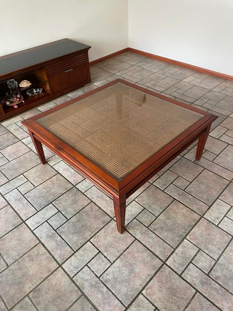 Salon tafel en bijzettafel kersenhout, Huis en Inrichting, Tafels | Salontafels, 50 tot 100 cm, Ophalen of Verzenden, Zo goed als nieuw