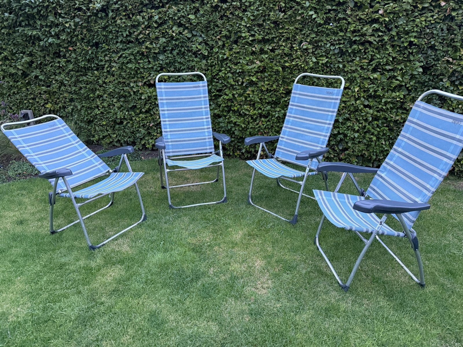 4 Crespo campingstoelen - verstelbaar en inklapbaar, Caravans en Kamperen, Ophalen, Gebruikt, Campingstoel