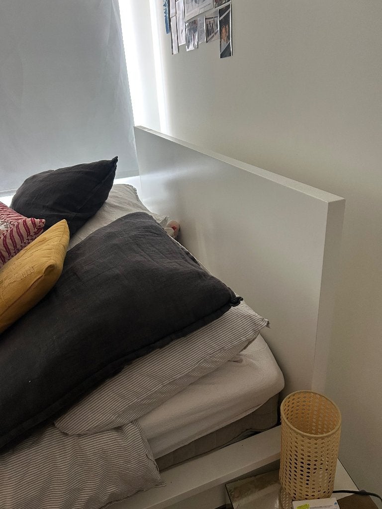 Malm ikea bedframe zonder lades, Ophalen, Gebruikt, Wit, Tweepersoons