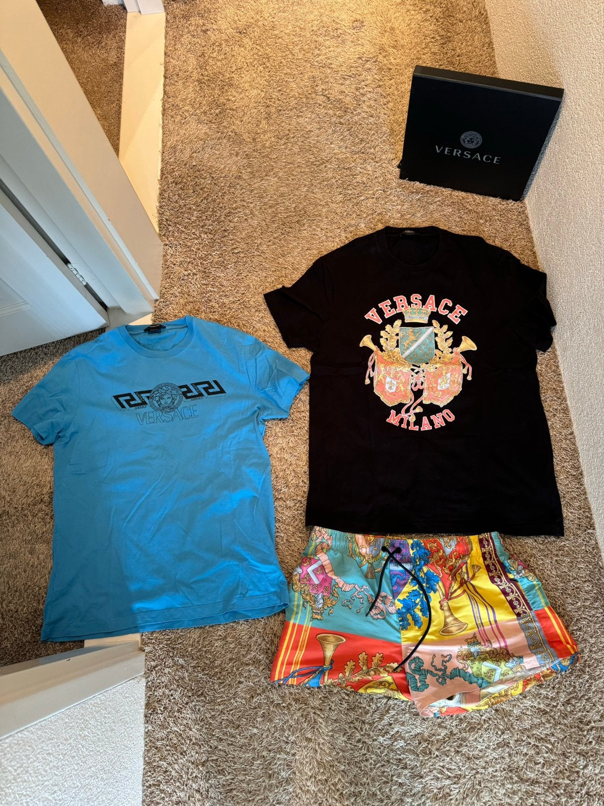 Versace zwembroen met 2 shirts maat L, Ophalen of Verzenden, Maat 52/54 (L), Zwart