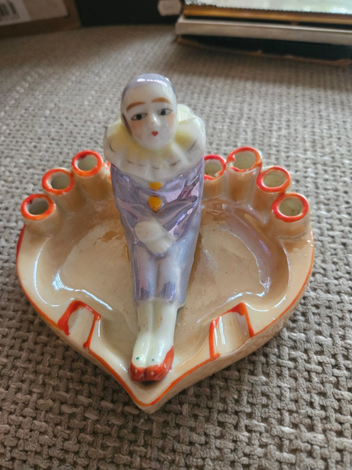 porselein Japanse Asbak met Pierrot Figuur antiek, Ophalen of Verzenden