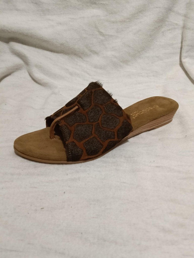 1350 NIEUW Babouche teen slipper leer maat 37, Slippers, Bruin, Nieuw, Ophalen of Verzenden