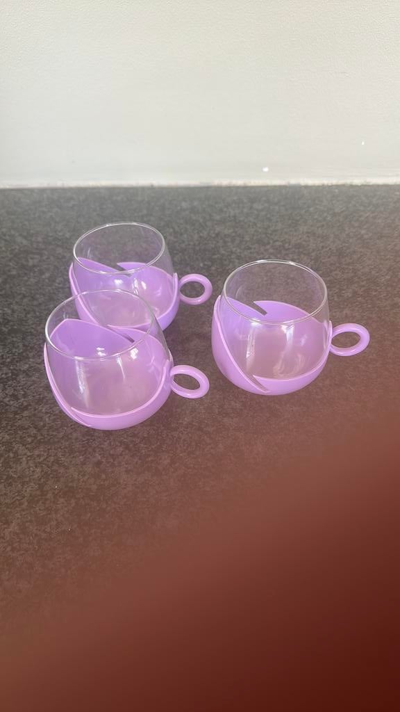 3 camping theeglazen retro, Ophalen of Verzenden, Zo goed als nieuw
