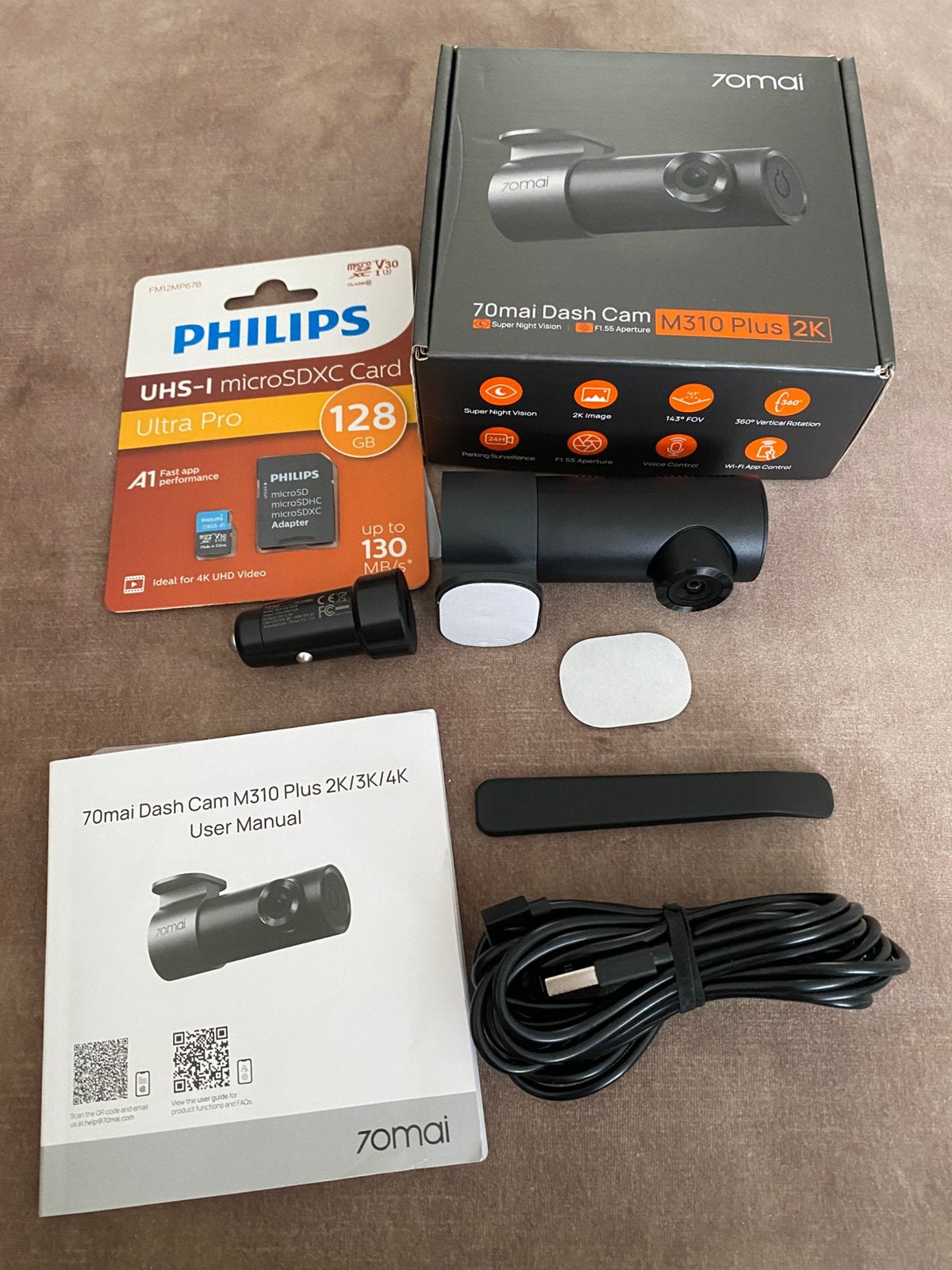 70mai m310 plus 2k inclusief philips128 GB met geheugenkaart, Ophalen of Verzenden, Zo goed als nieuw