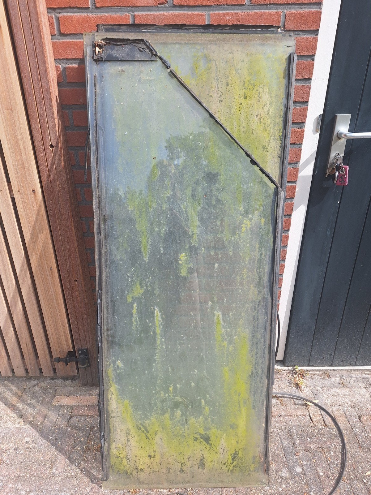 Wanden van overkapping aangeboden. En gebruikte ramen., Ophalen, Gevelraam of Ruit, Gebruikt, Minder dan 80 cm