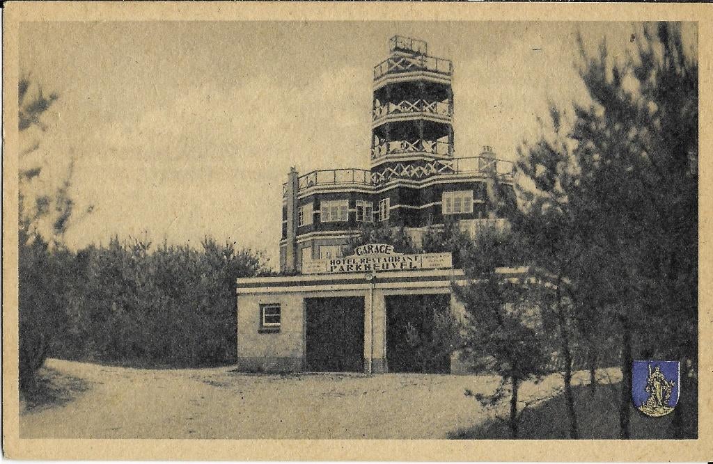 Nunspeet, Hotel Parkheuvel, De nieuwe Belvedere, toren, Verzenden, 1940 tot 1960, Gelopen, Gelderland