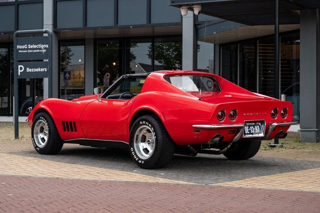 Chevrolet Corvette C3 454 T-Top (bj 1968), Lederen bekleding, 7500 cc, Zwart, Chevrolet