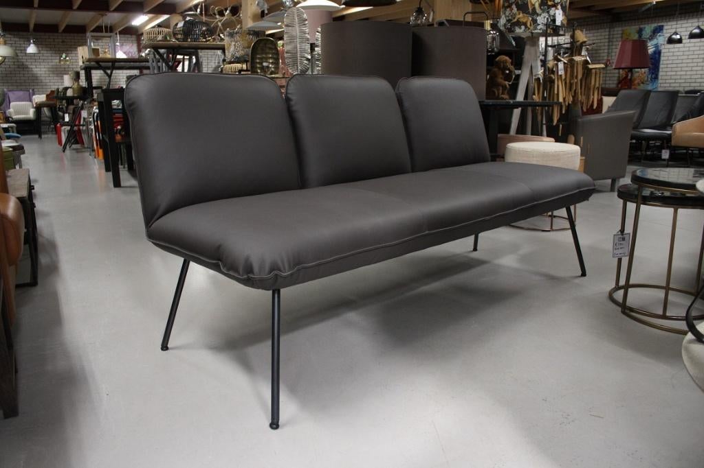 Luxe eetkamerbank Shuffle Jess Design leer zwart wachtruimte, Ophalen, Zwart, Zo goed als nieuw, Eén