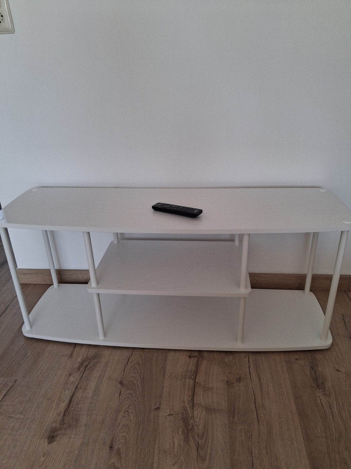 Witte tv-meubel met 3 niveaus 35 euro, Ophalen, Gebruikt, 100 tot 150 cm, Minder dan 100 cm