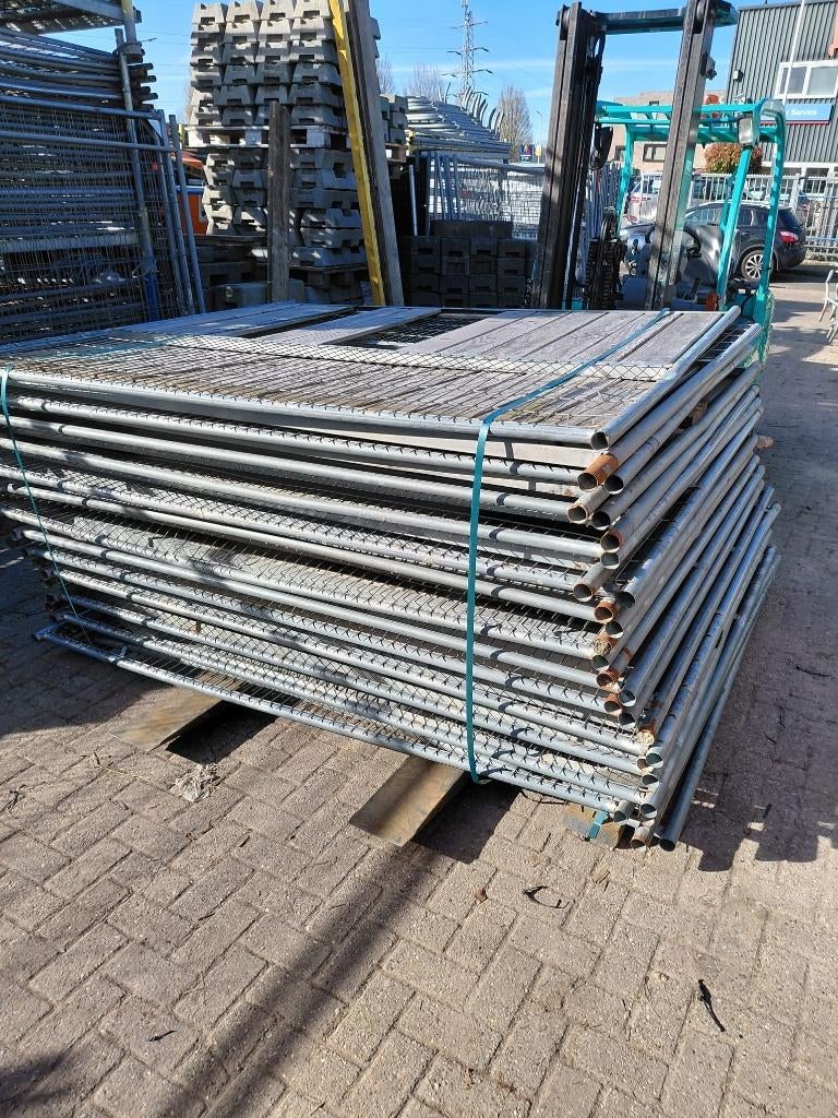 City fence/ Combi wood bouwhekken met herstelwerkzaamheden, Tuin en Terras, Tuinhekken en Hekwerk, Ophalen, Gebruikt, IJzer