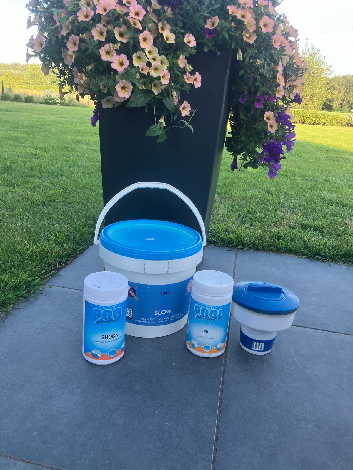 Zwembad onderhoudsset: chloor, pH+, shock en dispenser, Ophalen, Nieuw, Reinigingsmiddel