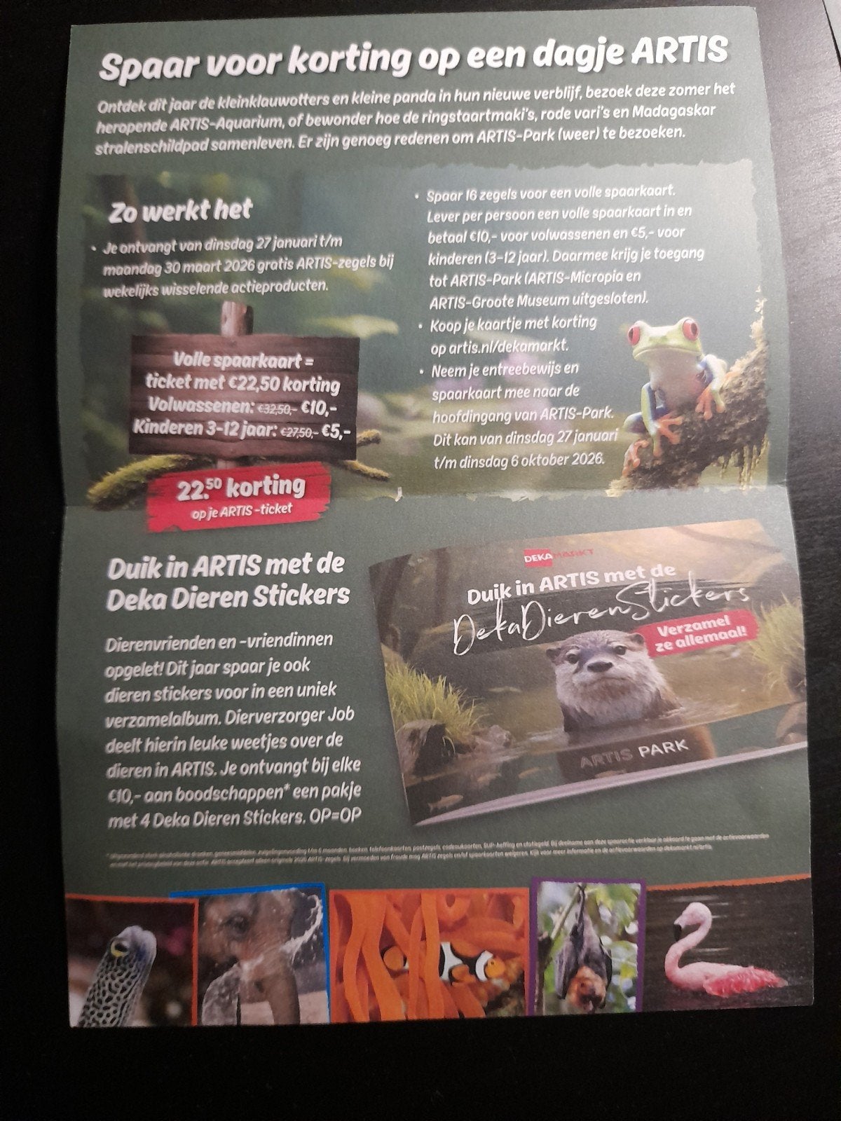 2 Artiskaarten met korting naar Artis, Twee personen, Oktober