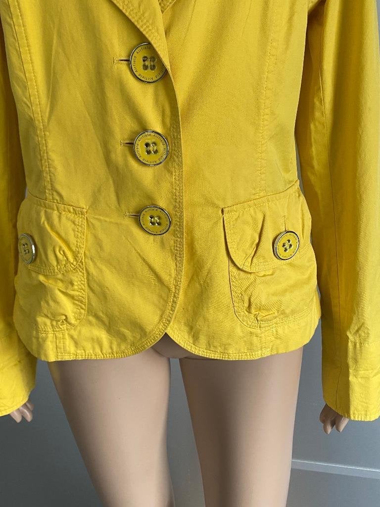 K107 Airfield maat 40=M jasje blazer colbert geel jas, Kleding | Dames, Maat 38/40 (M), Geel, Ophalen of Verzenden, Zo goed als nieuw