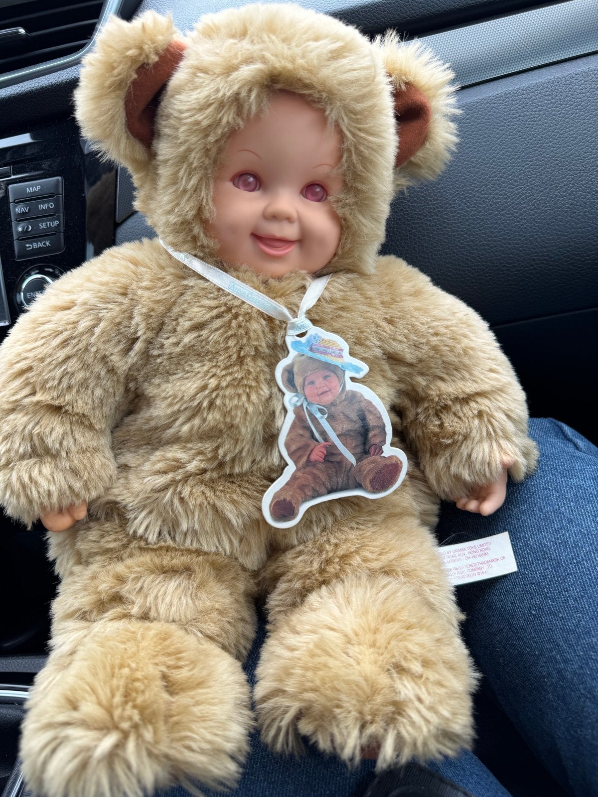 Vintage Babypop in Berenpak - Uniek en Lief, Ophalen of Verzenden, Gebruikt, Babypop