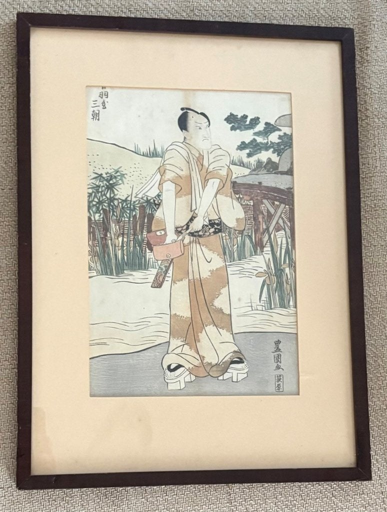 Utagawa Toyokuni I twee originele Japanse kabuki-houtdrukken, Antiek en Kunst, Ophalen of Verzenden