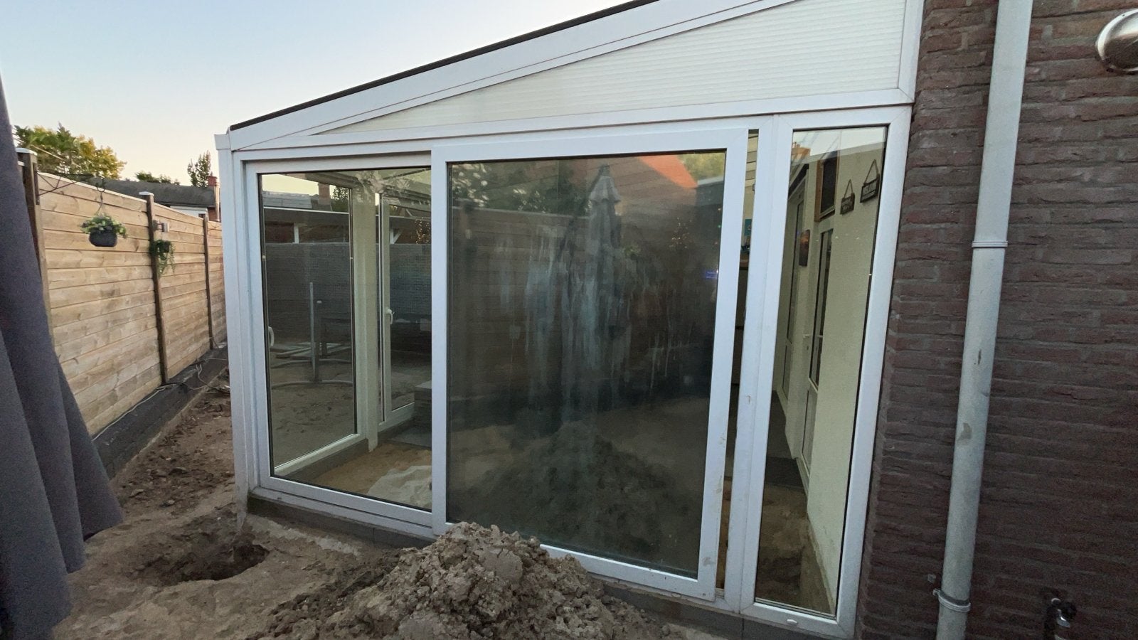 Ruime veranda met 4 schuifdeuren (540x360cm), Ophalen, Gebruikt, Veranda