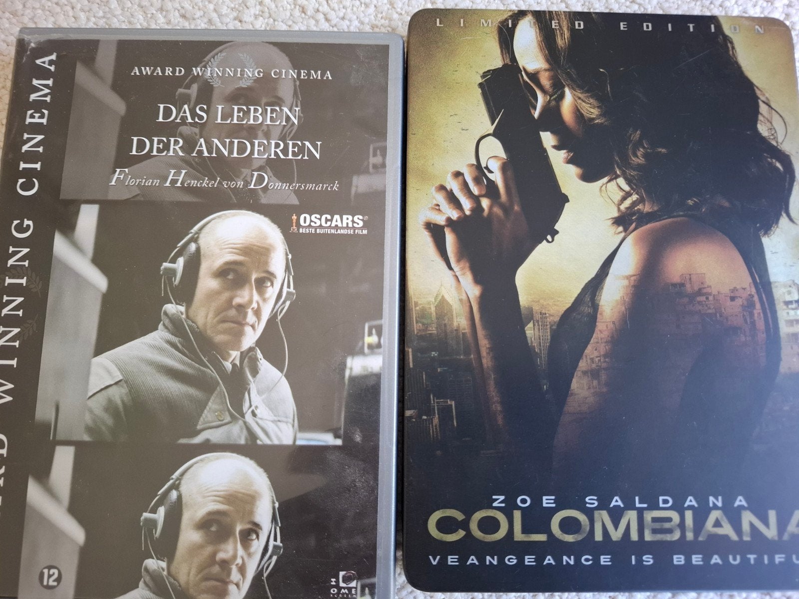 Das leben anderen en columbiana steel case  1,00 euro per st, Cd's en Dvd's, Ophalen of Verzenden, Zo goed als nieuw, Actie en Avontuur