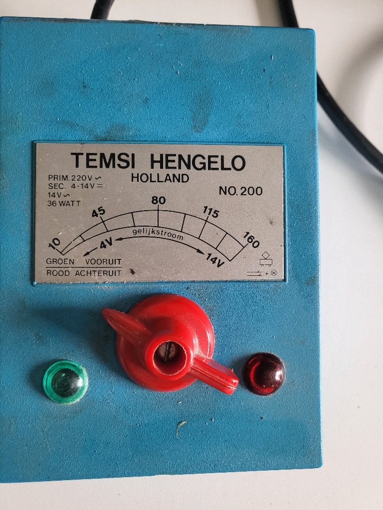 Temsi trafo voor modeltreinen, Transformator of Voeding, Gebruikt, Gelijkstroom, Analoog