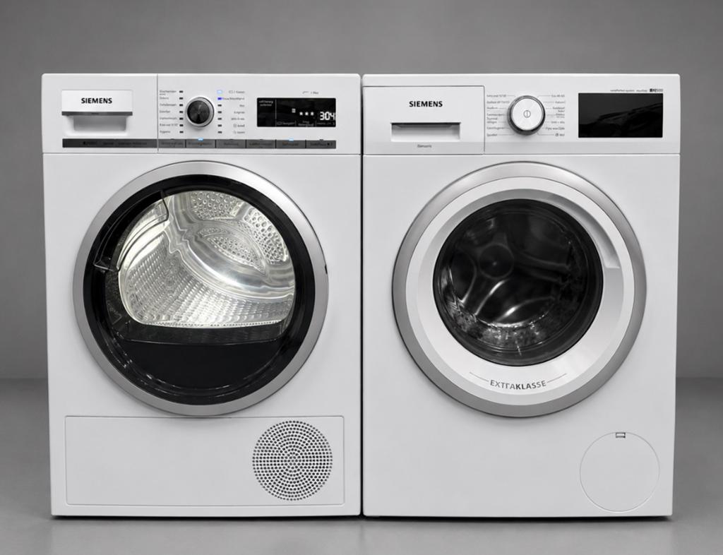 Siemens set wasmachine 9 kg + warmtepompdroger 9 kg 1 jaar, Witgoed en Apparatuur, 8 tot 10 kg, Ophalen, Zo goed als nieuw, 85 tot 90 cm