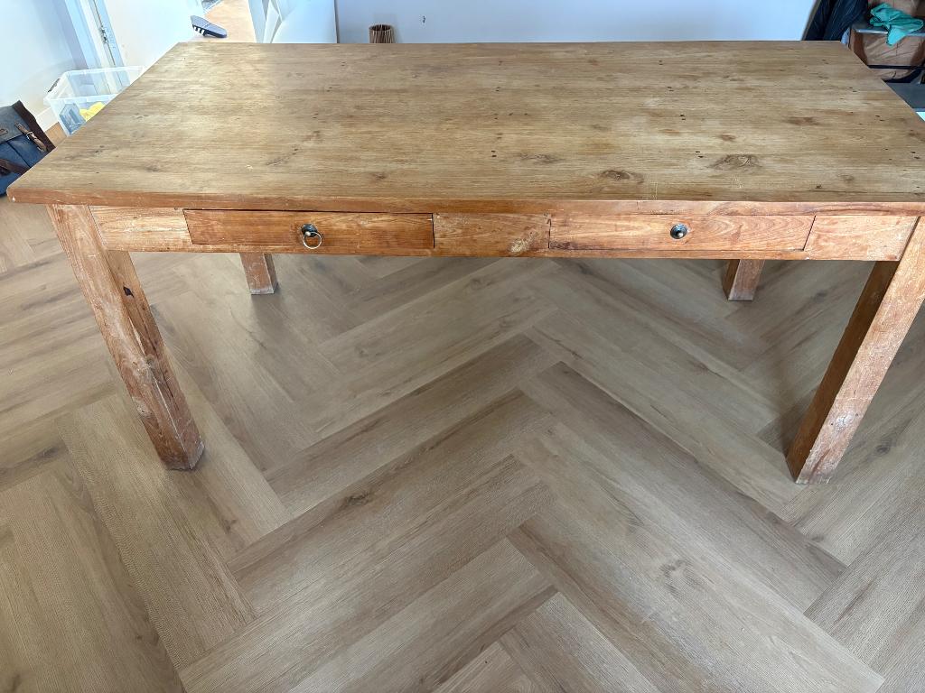 Teak eettafel, Ophalen, Gebruikt, Teakhout, 50 tot 100 cm