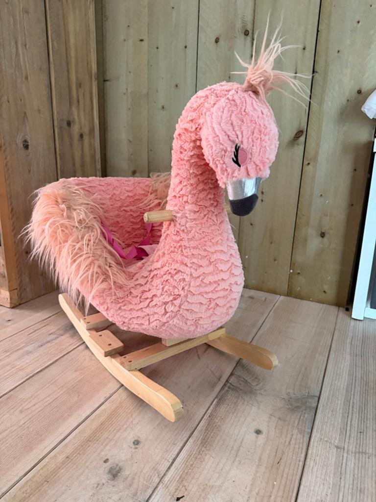 Roze flamingo/zwaan hobbeldier met geluid zgan, Ophalen, Zo goed als nieuw, Overige typen, Met geluid