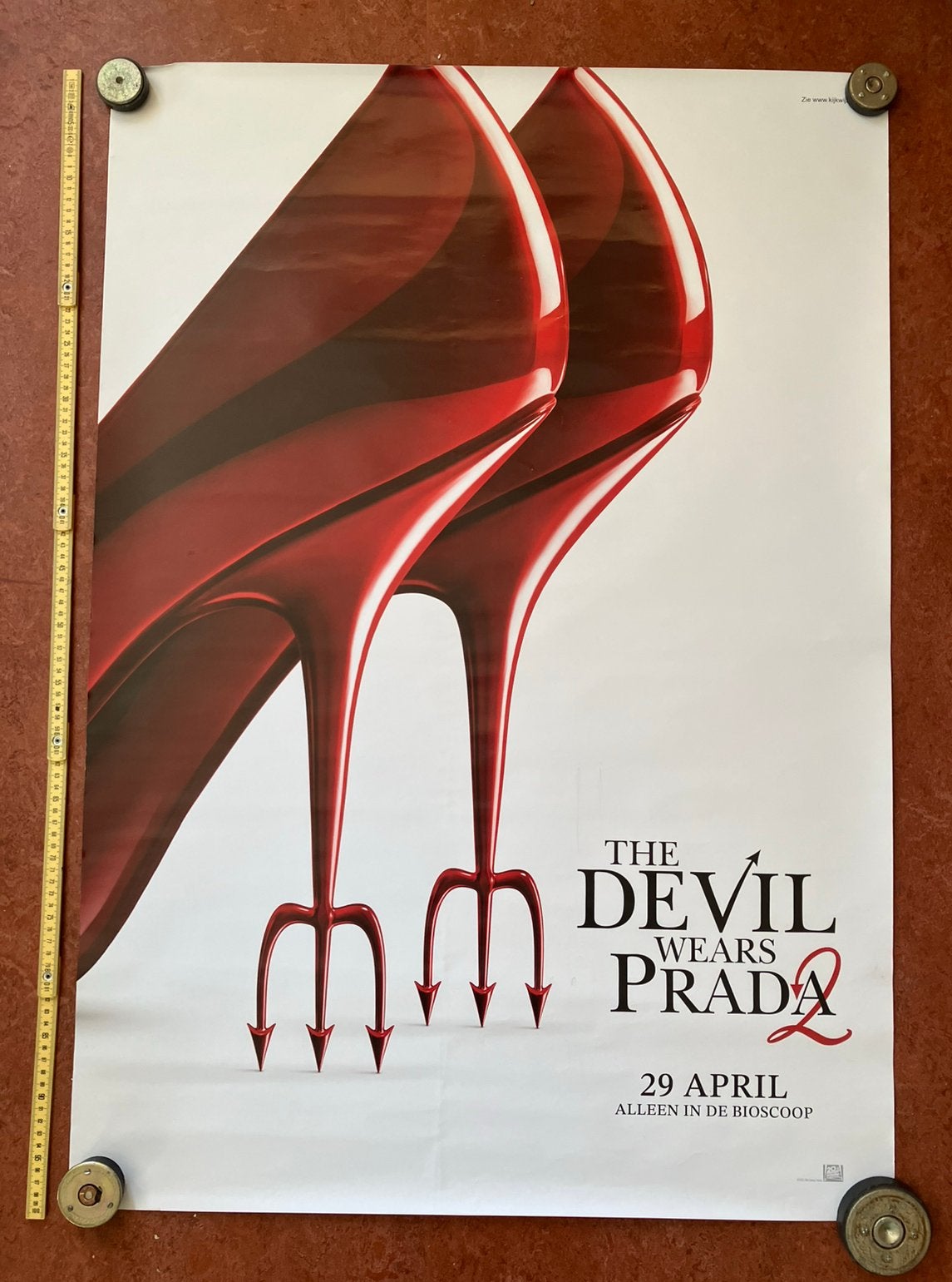 Originele filmposter The Devil Wears Prada 2 ong. 70 x100 cm, Ophalen of Verzenden, Zo goed als nieuw, A1 t/m A3, Film en Tv
