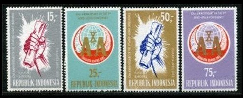 Indonesië 1965 - ZBL 468-471  - Afro-Aziatische Conferentie, Ophalen of Verzenden, Postfris, Zuidoost-Azië