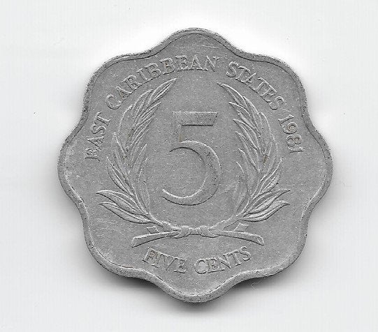 Oost-Caribische Staten 5 cents 1981 KM# 12, Postzegels en Munten, Munten | Amerika, Verzenden, Midden-Amerika, Losse munt