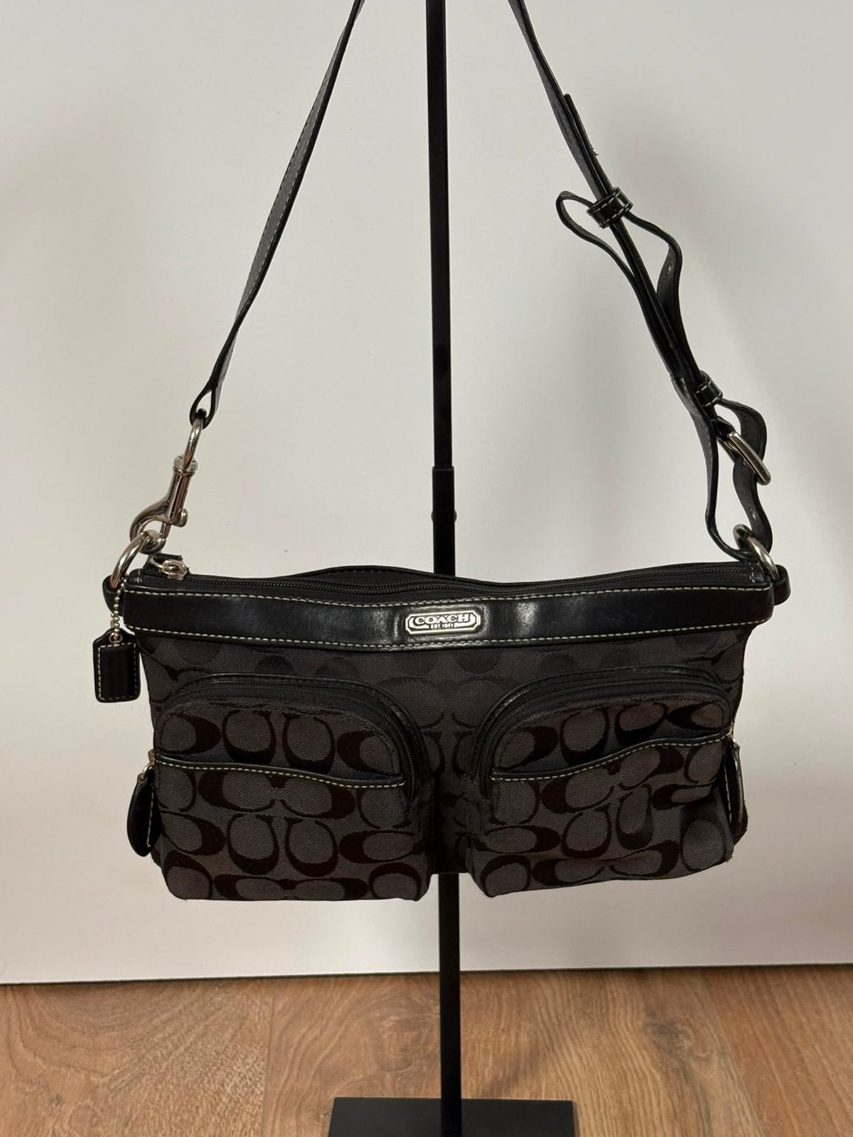 Coach Signature Canvas, Ophalen of Verzenden, Zo goed als nieuw, Zwart, Handtas