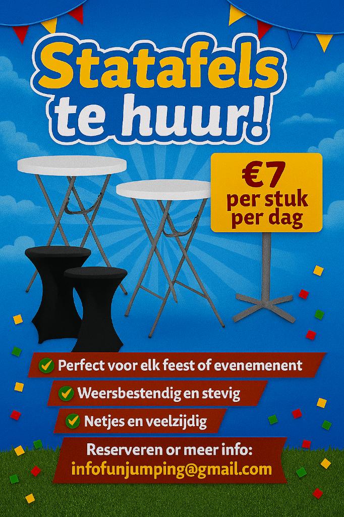 verhuur statafels, Ophalen of Verzenden, Overige