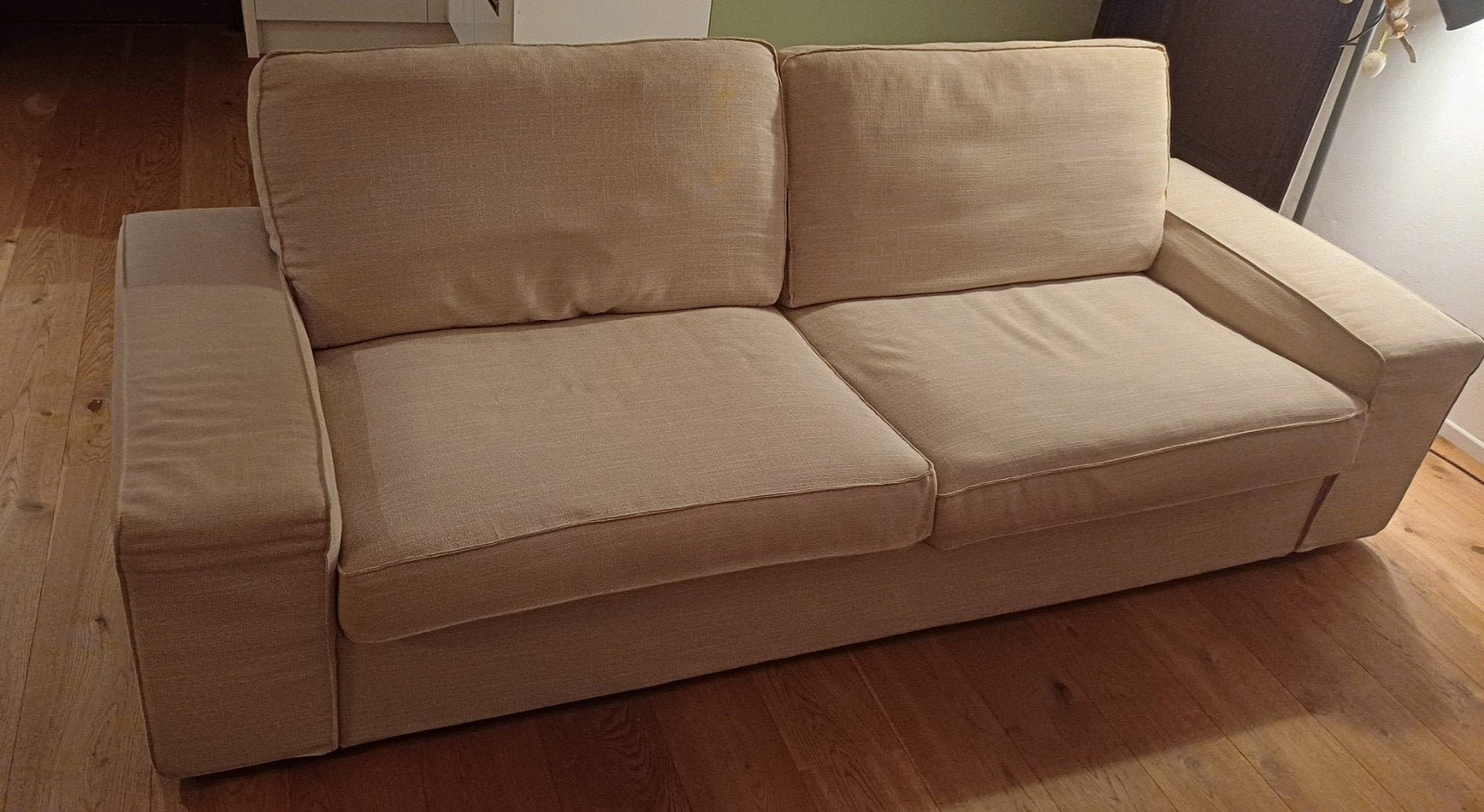 IKEA Kivik 3-zitsbank Hillared beige, Ophalen, Gebruikt, Driepersoons, 75 tot 100 cm