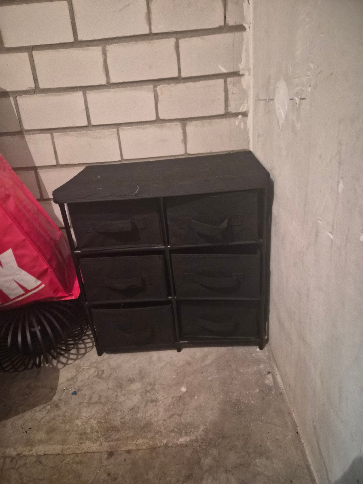 Zwarte stoffen ladekast met 6 laden, Huis en Inrichting, Kasten | Ladekasten, Ophalen, 25 tot 50 cm, Minder dan 100 cm