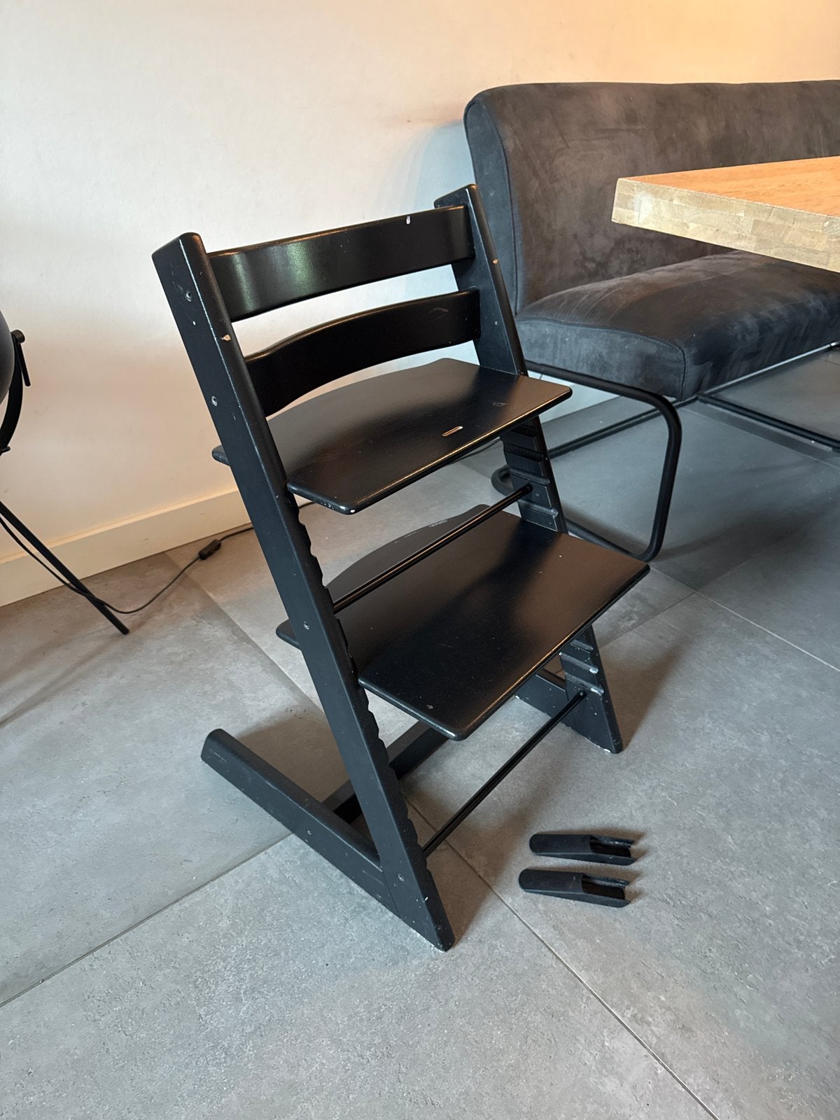 Stokke Tripp Trapp meegroeistoel - Zwart, Ophalen, Gebruikt, Meegroeistoel, Aanschuifbaar