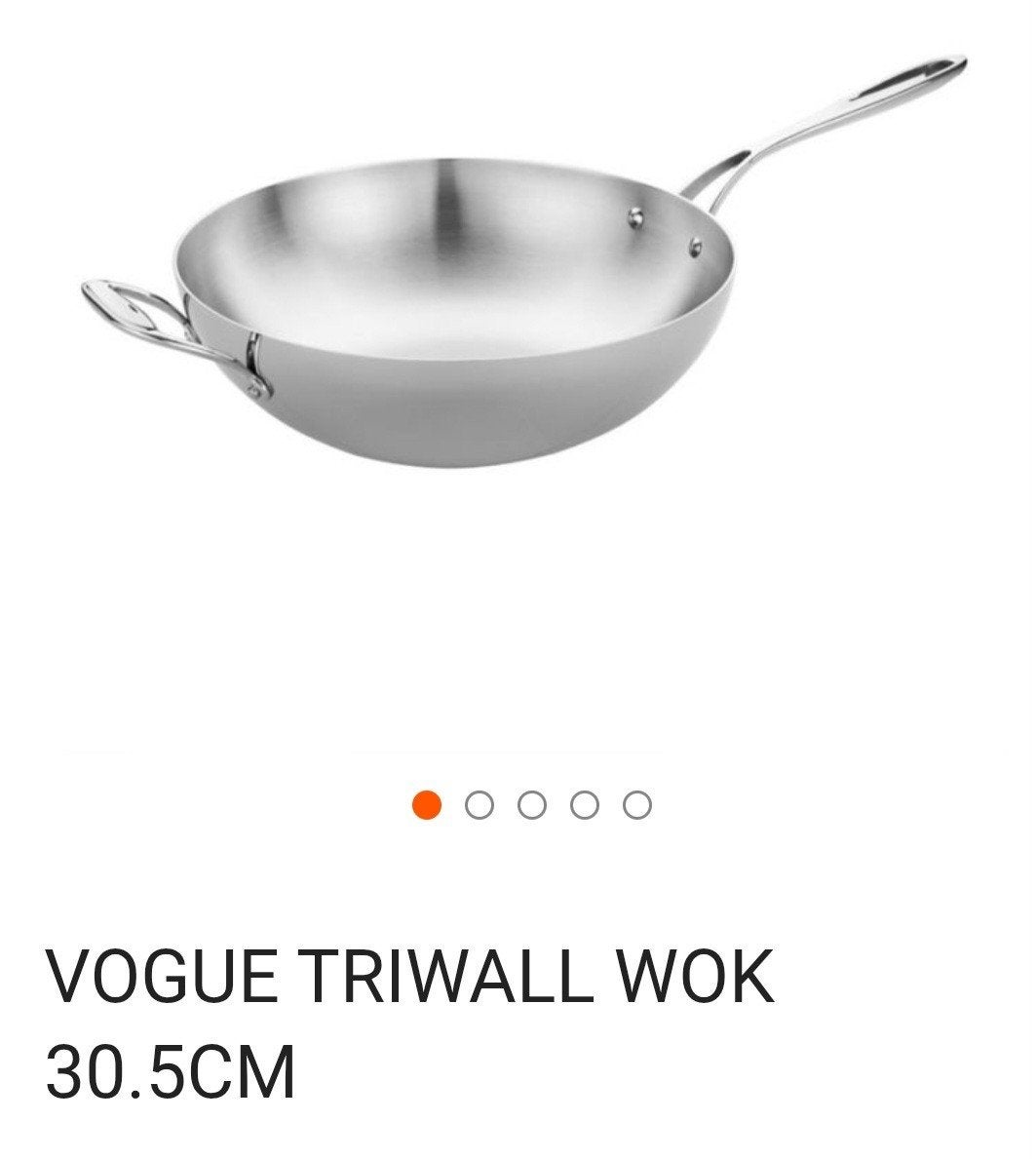 Vogue RVS Wokpan Ø30.5cm, Huis en Inrichting, Keuken | Potten en Pannen, Ophalen, Zo goed als nieuw, Rvs, Wok