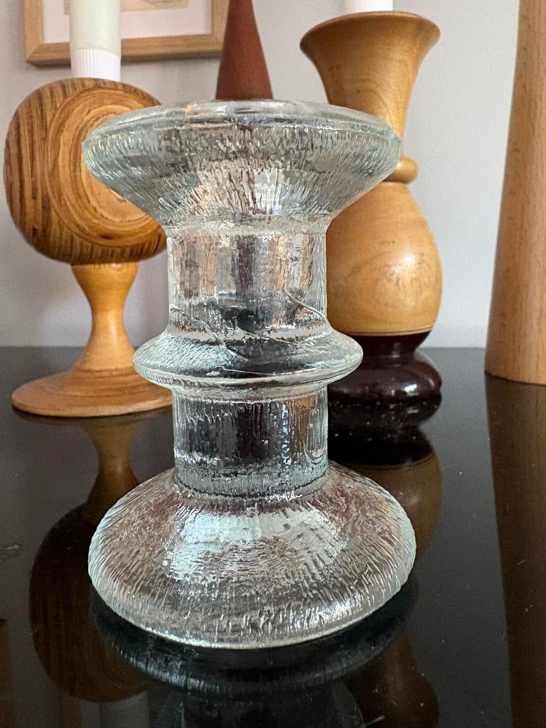 Vintage Pukeberg Kandelaar glas, Antiek en Kunst, Ophalen of Verzenden, Glas