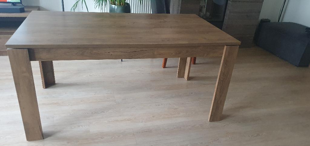 Eettafel, Huis en Inrichting, Tafels | Eettafels, Ophalen, Wild donker Eiken, 50 tot 100 cm, Zo goed als nieuw