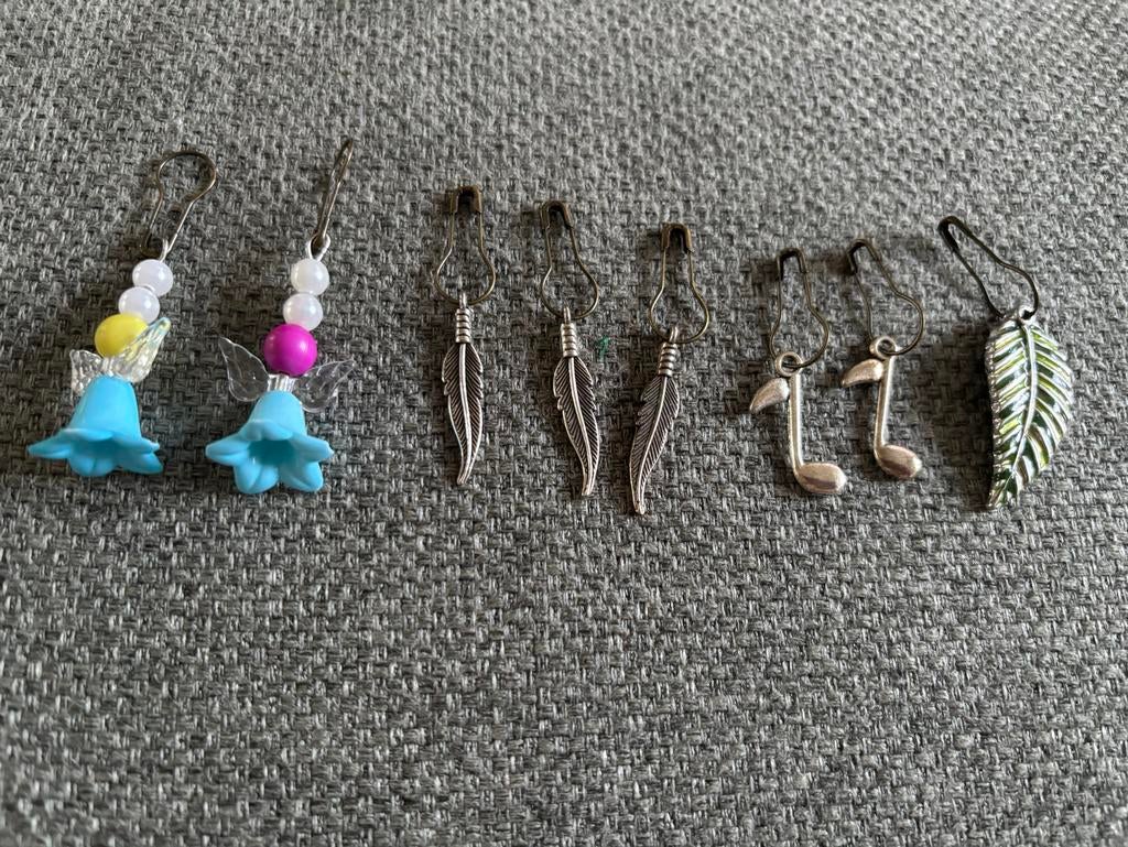 Brei steken markeerders set: veertjes, muzieksleutels, engel, Hobby en Vrije tijd, Breien en Haken, Ophalen of Verzenden, Nieuw